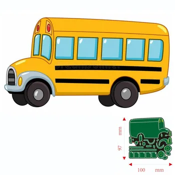 Щанци за рязане на метал училищен автобус Хартиени картички за scrapbooking 