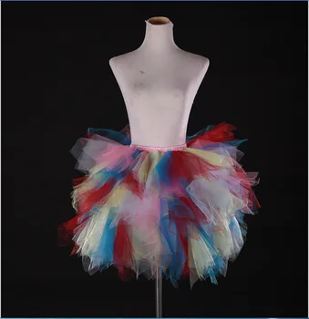 балетната поличка на принцеса ярки цветове, буйни пола, етап костюми за танцови представления на цветове на дъгата, балетное рокля с воал, за жени и деца